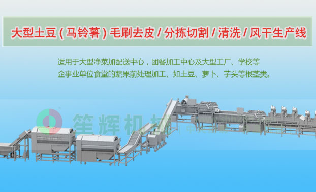 戚墅堰连续式土豆去皮清洗切割风干生产线